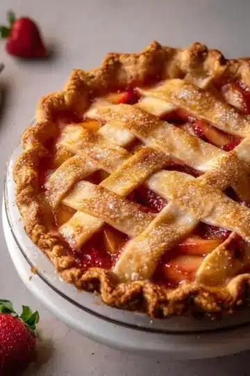 Brown Butter Strawberry Peach Pie