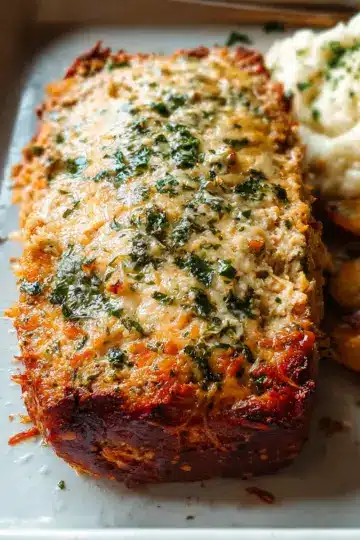 Garlic Parmesan Chicken Meatloaf