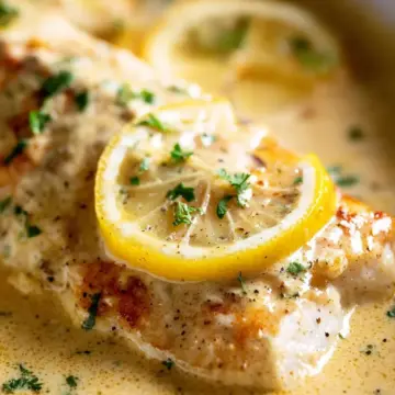 Baked Fish with Lemon Cream Sauce