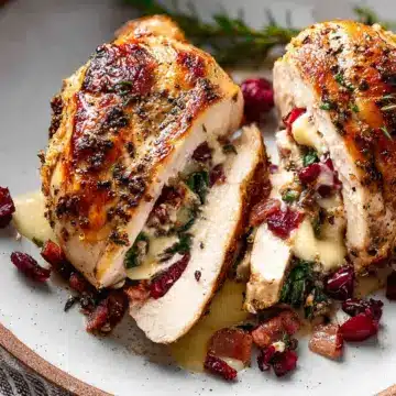 Cranberry Brie Stuffed Chicken Breasts