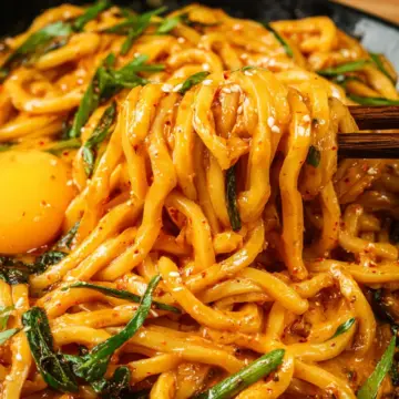 Creamy Gochujang Udon Noodles