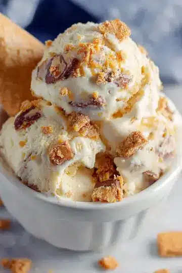 Homemade Butterfinger Ice Cream