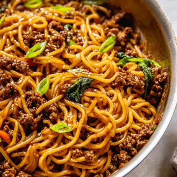 Mongolian Ground Beef Noodles