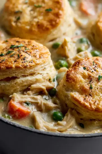 Chicken Pot Pie with Biscuits