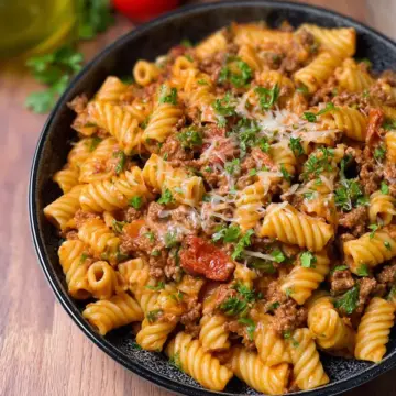 Creamy Rotel Pasta with Ground Beef