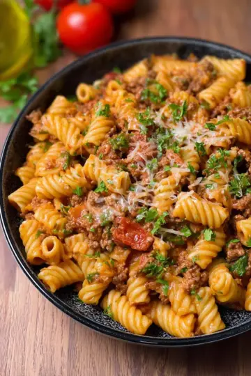 Creamy Rotel Pasta with Ground Beef