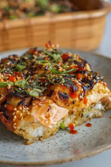 Spicy Salmon Sushi Bake
