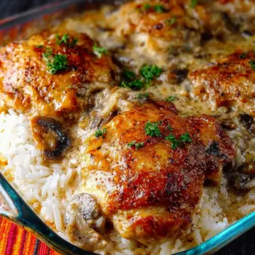 smothered chicken with rice