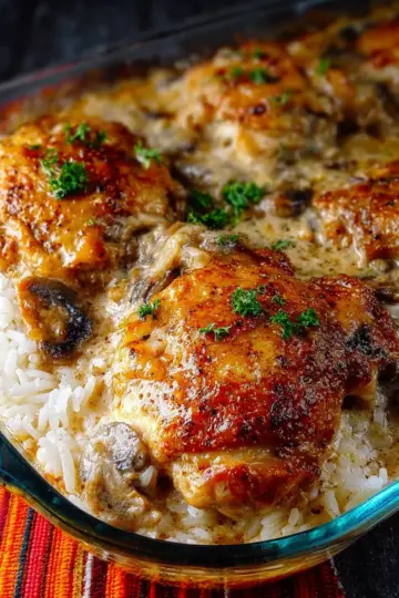 smothered chicken with rice