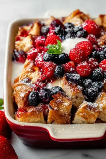 Berries & Cream French Toast Casserole