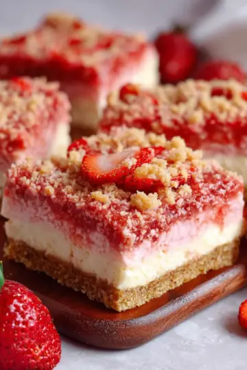 Strawberry Shortcake Cheesecake Bars