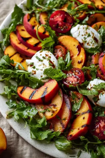 Grilled Nectarine Salad With Burrata