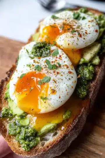 Jammy Egg, Avocado & Pesto Toast