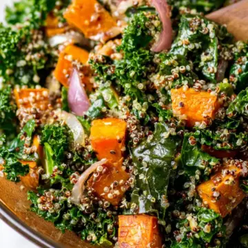 Quinoa Salad with Kale and Roasted Sweet Potatoes
