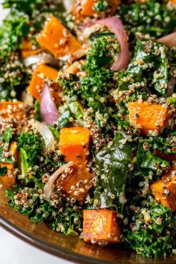 Quinoa Salad with Kale and Roasted Sweet Potatoes