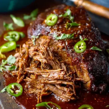 Caramelized Pulled Beef Brisket in a Rich Spicy Sauce
