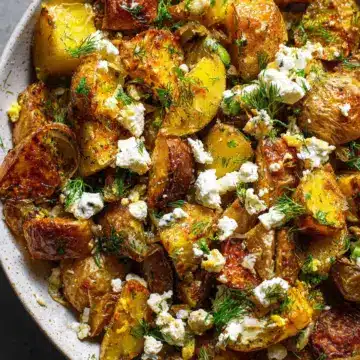 Crispy Lemon-Feta Roasted Potatoes
