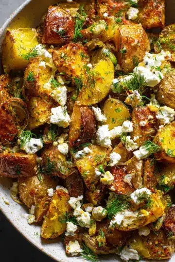 Crispy Lemon-Feta Roasted Potatoes