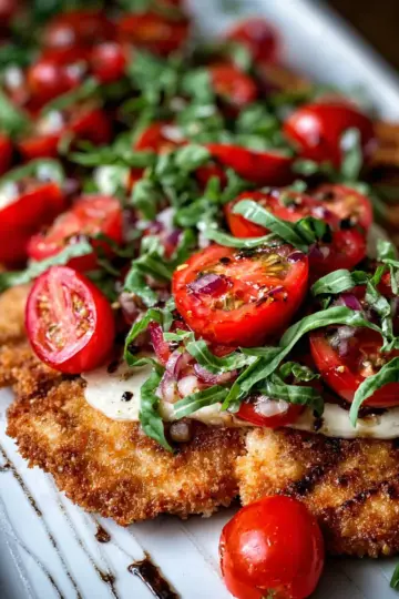 Chicken Milanese with Tomato and Mozzarella