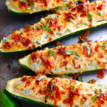 Cheese Stuffed Zucchini Boats