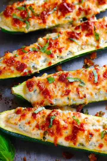 Cheese Stuffed Zucchini Boats
