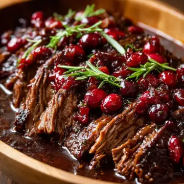 Fall-Apart Balsamic Beef with Cranberry Glaze