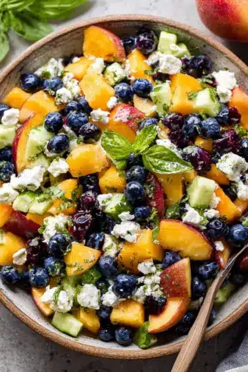 Blueberry Peach Feta Salad