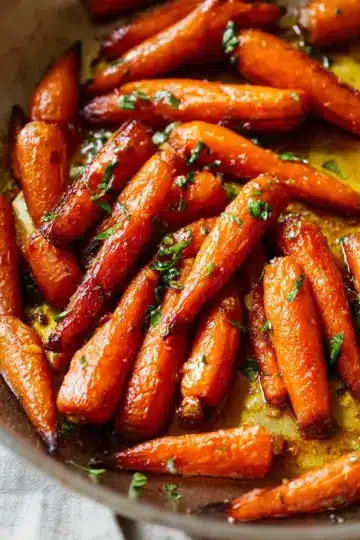 Golden Brown Honey Garlic Butter Roasted Carrots