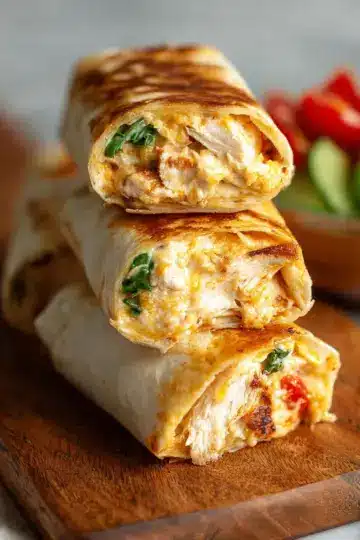 Cheesy Garlic Chicken Wraps